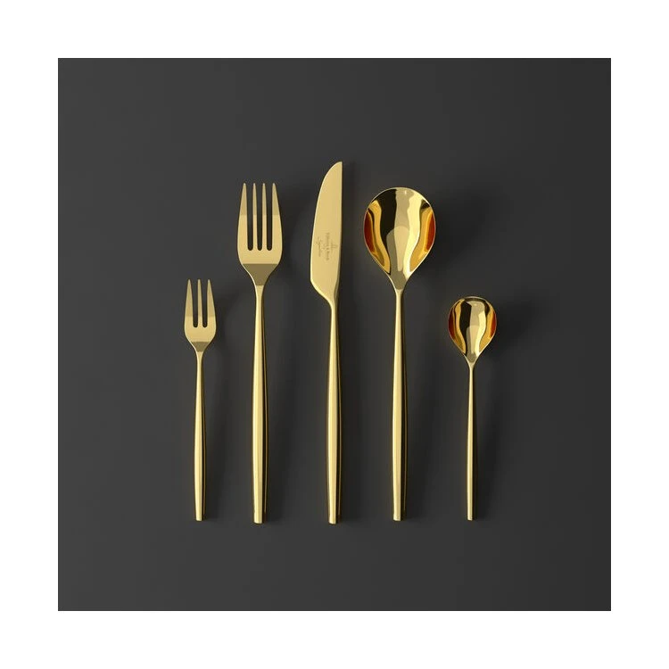 Villeroy & Boch MetroChic D'Or Five-Piece Flatware Place Setting 1 Villeroy & Boch MetroChic D'Or Five-Piece Flatware Place Setting