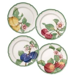 Villeroy & Boch French Garden Modern Fruits Dinner Plates Assorted Set Of 4