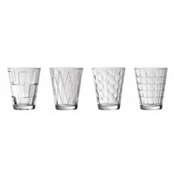 Villeroy & Boch Dressed Up Clear Crystal Tumblers Assorted Set Of 4