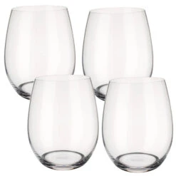 Villeroy & Boch Entree Double Old Fashioned/Stemless White Wine Glasses Set Of 4