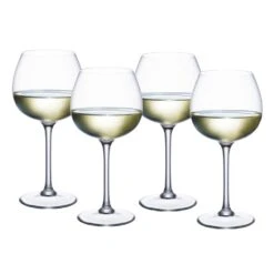 Villeroy & Boch Purismo Soft And Rounded White Wine Glasses Set Of 4